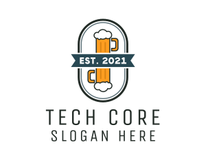 Beer Pub Badge  logo design