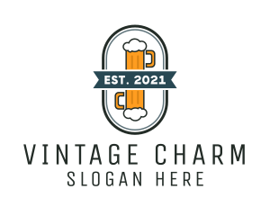 Beer Pub Badge  logo design