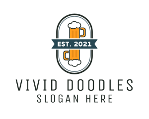 Beer Pub Badge  logo design