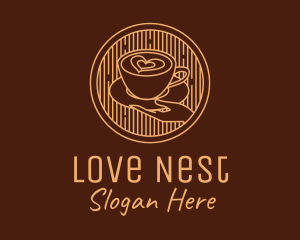 Lovely Serving Coffee Cup logo design