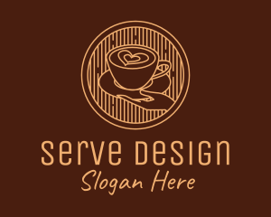 Lovely Serving Coffee Cup logo design