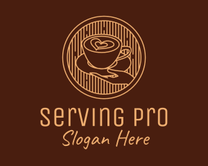 Lovely Serving Coffee Cup logo design