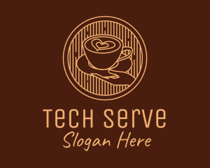 Lovely Serving Coffee Cup logo design