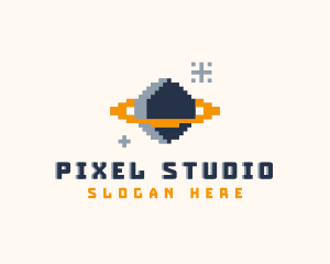 Pixelated Gamer Planet logo design