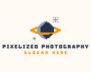 Pixelated Gamer Planet logo design