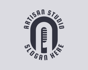 Music Radio Microphone logo design