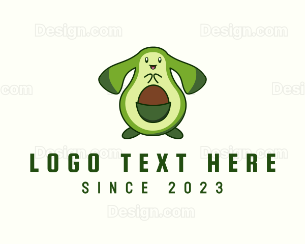 Cute Avocado Rabbit Logo