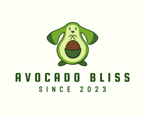 Cute Avocado Rabbit logo design