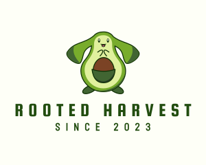 Cute Avocado Rabbit logo design