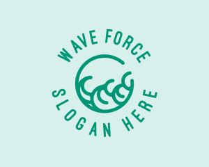 Tsunami Water Wave Emblem logo
