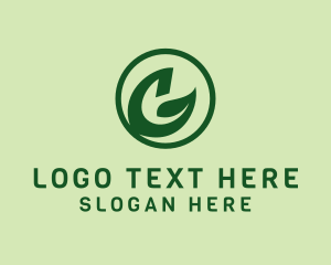 Organic Natural Leaf Letter G logo