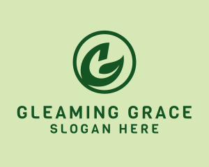 Organic Natural Leaf Letter G logo design