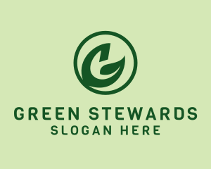 Organic Natural Leaf Letter G logo design