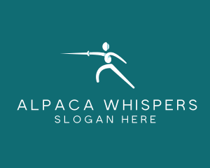 Athlete Fencing Sword logo design