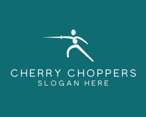 Athlete Fencing Sword logo design