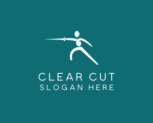 Athlete Fencing Sword logo design