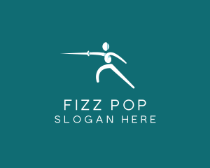 Athlete Fencing Sword logo design