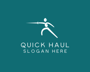 Athlete Fencing Sword logo design