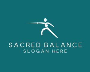 Athlete Fencing Sword logo design