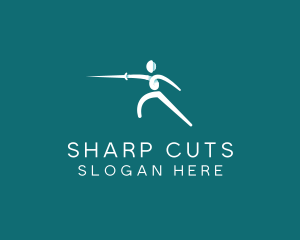 Athlete Fencing Sword logo design