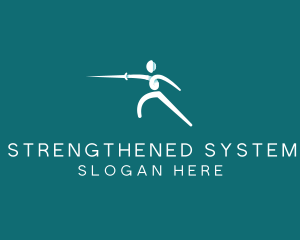 Athlete Fencing Sword logo design