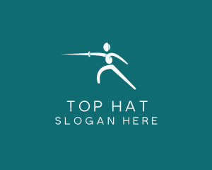 Athlete Fencing Sword logo design