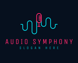 Audio Podcast Mic logo design