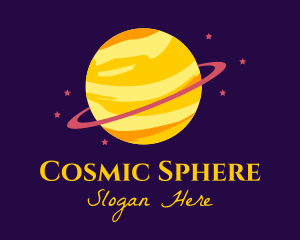 Cosmic Planet Saturn logo design