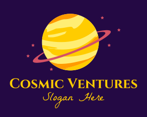 Cosmic Planet Saturn logo design