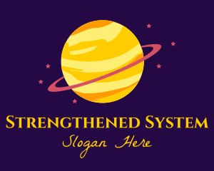 Cosmic Planet Saturn logo design