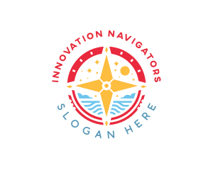 Travel Navigation Compass logo design