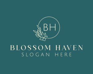 Floral Wedding Wreath logo design