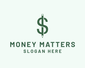 Dollar Pencil Money Exchange logo design