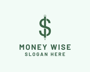 Dollar Pencil Money Exchange logo design