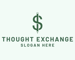 Dollar Pencil Money Exchange logo design