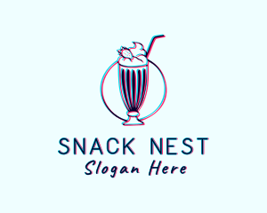 Milkshake Smoothie Drink logo design