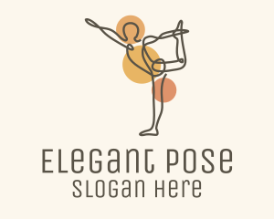 Dancer Pose Yoga Monoline logo design