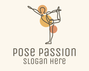 Dancer Pose Yoga Monoline logo design