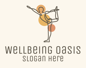 Dancer Pose Yoga Monoline logo design