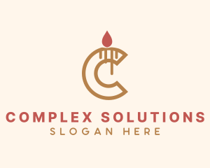 Candle Letter C Light logo design