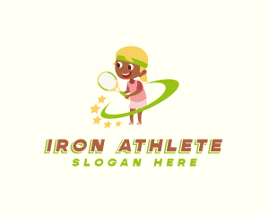 Girl Tennis Player logo design