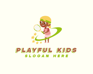 Girl Tennis Player logo design