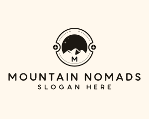 Night Mountain Stargazing Badge logo design