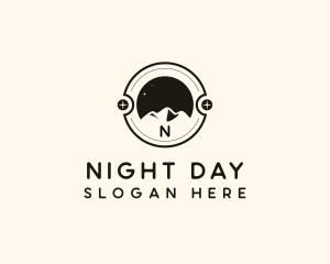 Night Mountain Stargazing Badge logo design