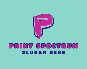 Paint Graffiti Letter P logo design