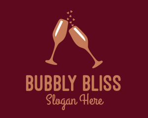 Sparkling Wine Champagne Glass logo