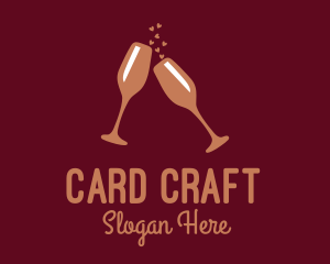 Sparkling Wine Champagne Glass logo design