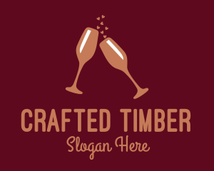 Sparkling Wine Champagne Glass logo design