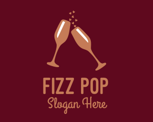 Sparkling Wine Champagne Glass logo design