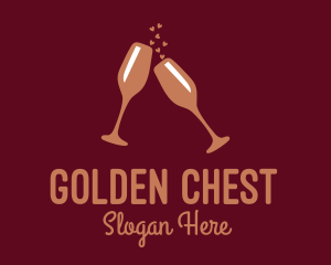 Sparkling Wine Champagne Glass logo design